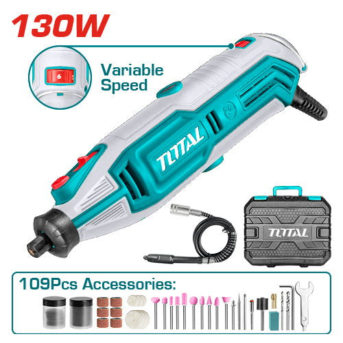RACTIFICADORA 130W 3MM MINI TORNO TG513326TOTAL