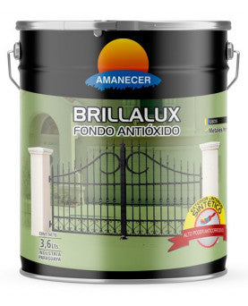 PINTURA ESMALTE SINTÉTICA FONDO ANTIÓXIDO BRILLALUX COLOR ROJO 3.6 L. AMANECER