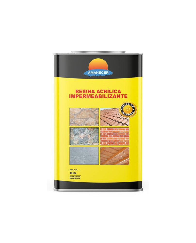 Resina acrílica impermeabilizante Amanecer 18 litros